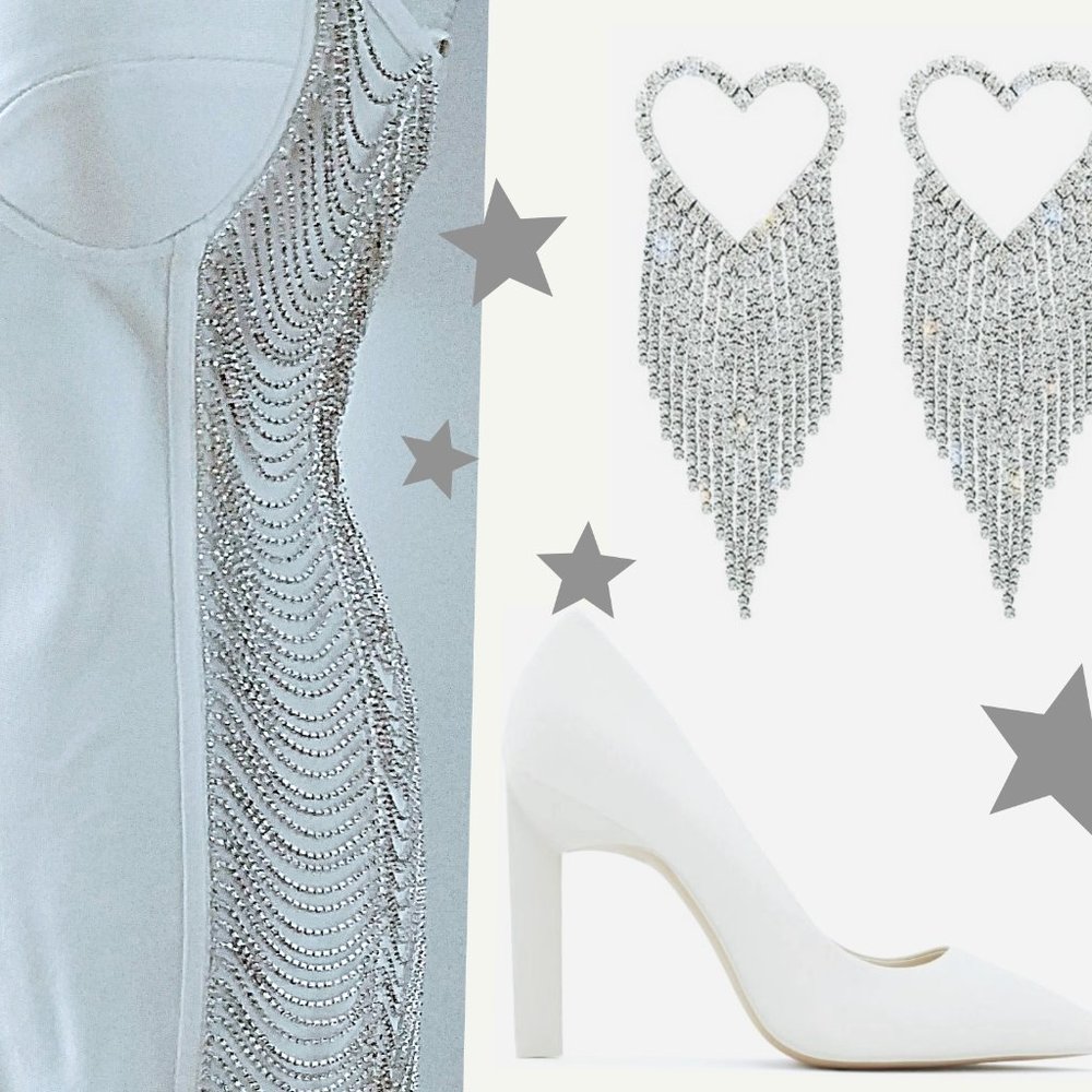 White dress white rhinesotnes